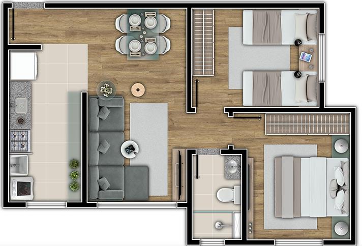 Apartamento à venda com 2 quartos, 48m² - Foto 10