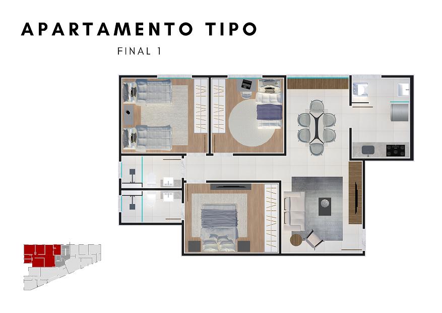 Apartamento à venda com 3 quartos, 71m² - Foto 22