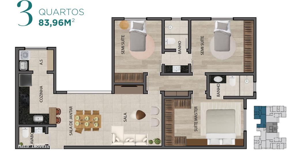 Apartamento à venda com 3 quartos, 83m² - Foto 11