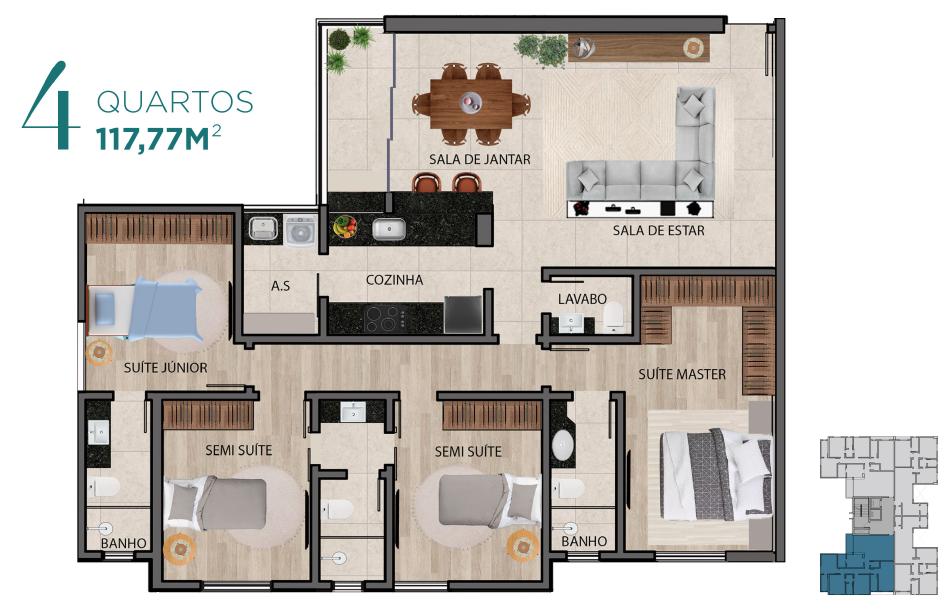 Apartamento à venda com 3 quartos, 83m² - Foto 12