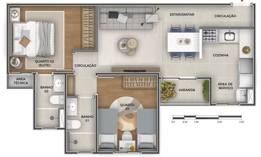 Apartamento à venda com 2 quartos, 58m² - Foto 22