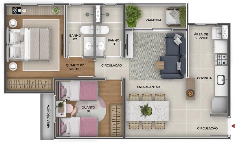 Apartamento à venda com 2 quartos, 58m² - Foto 23