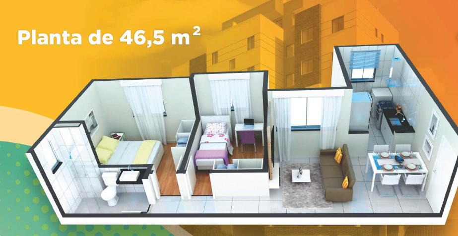 Apartamento à venda com 2 quartos, 46m² - Foto 2